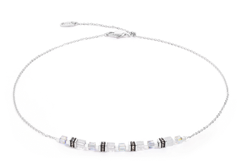 Coeur de Lion Necklace Mini Cubes & Chain silver-white 5076/10-1417