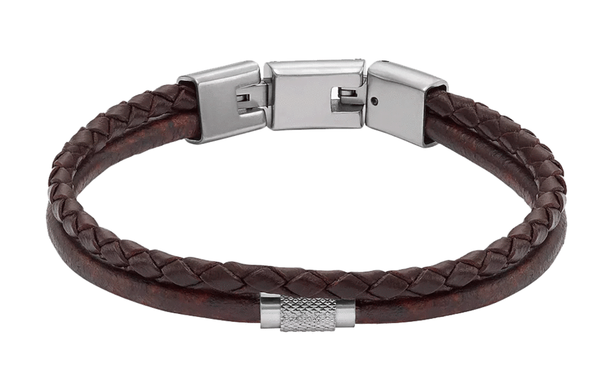 Fossil All Stacked Up Brown Leather Multi-Strand Bracelet JF04702040