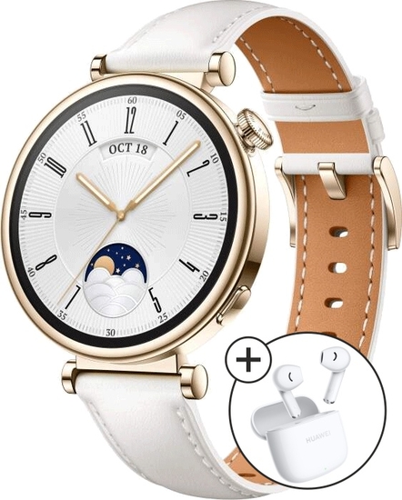 HUAWEI Watch GT 4 41 mm White Leather Strap 55020BJB + HUAWEI Freebuds SE 2