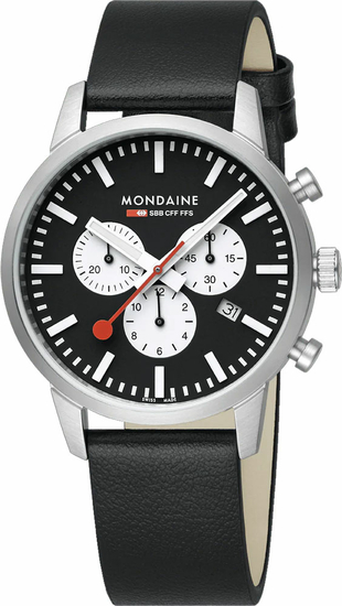 MONDAINE Neo Black vegan grape leather 41 mm MSD.41420.LBV