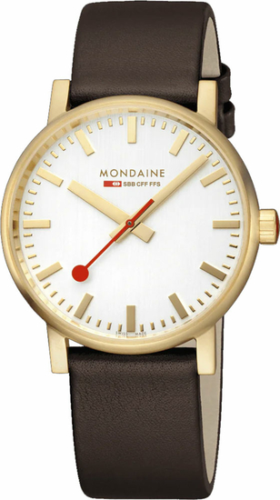 MONDAINE evo2 Brown vegan grape leather 40 mm MSE.40112.LGV