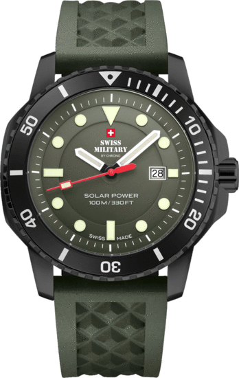 SWISS MILITARY BY CHRONO Swiss Solar Sports Watch Black Green SMS34102.06