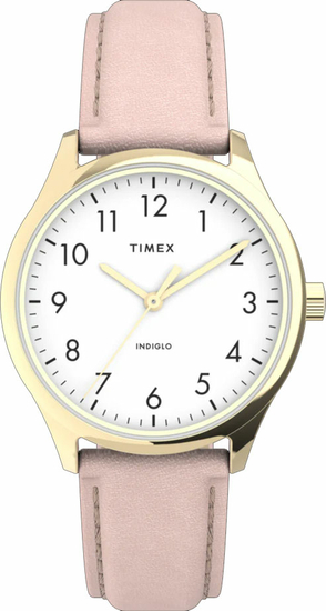 TIMEX Easy Reader 32mm Leather Strap Watch TW2V25200