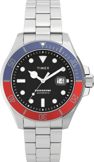 TIMEX Harborside Coast Automatic 44mm Stainless Steel Bracelet Watch TW2V72100