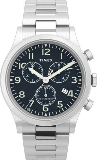 TIMEX Waterbury Traditional Chronograph 42mm Stainless Steel Bracelet Watch TW2W48200