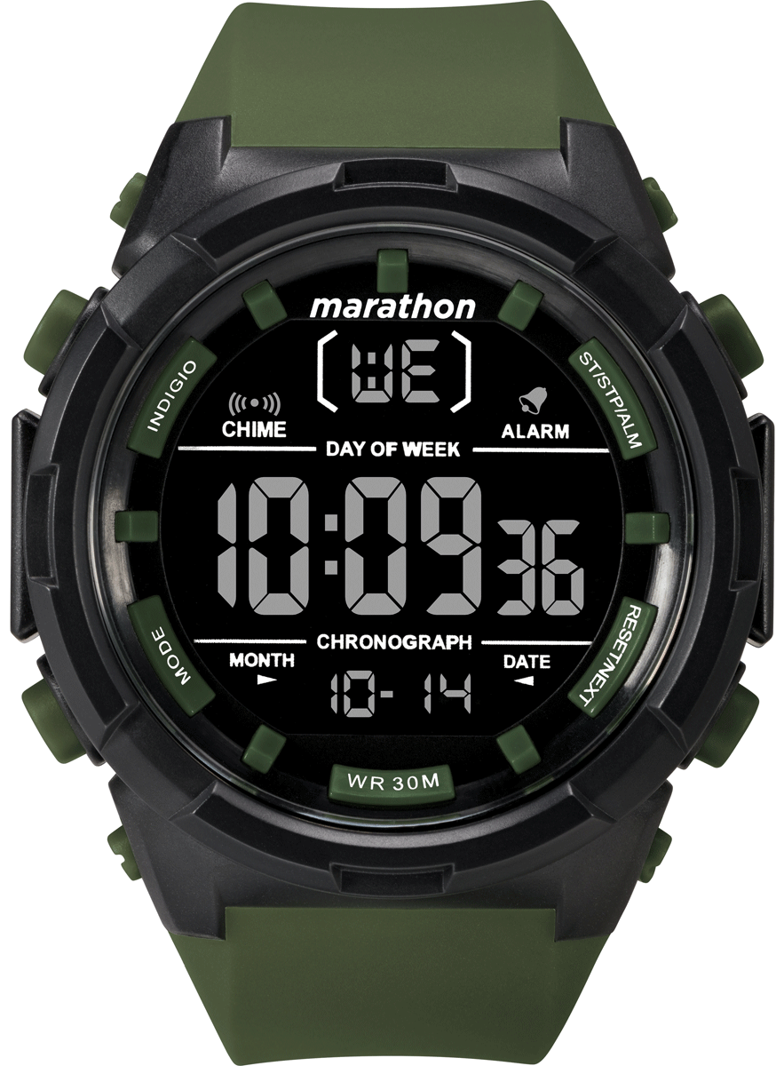 TIMEX Marathon Digital Chronograph Green Resin Strap Full Size Watch  TW5M22200 | Starting at 44,00 € | IRISIMO