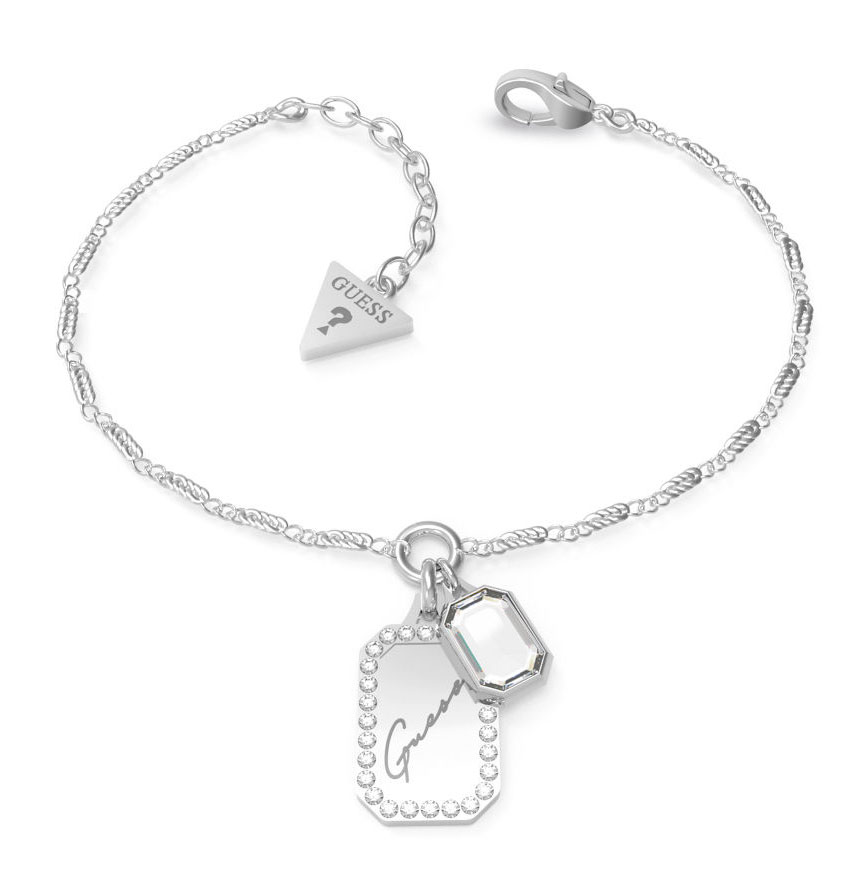 Guess Lock, Key, Hearts Charm Bracelet in Metallic | Lyst