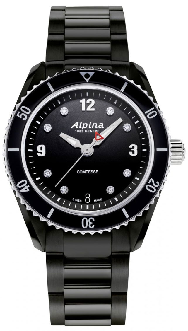 ALPINA ALPINER COMTESSE SPORT QUARTZ BLACK BRACELET AL