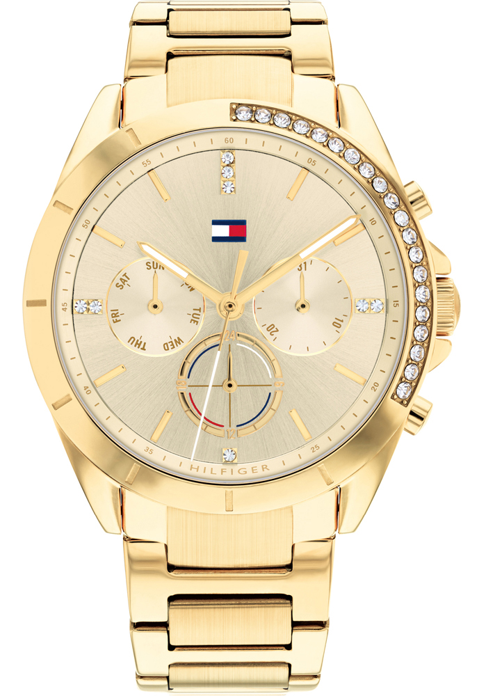 TOMMY HILFIGER GOLD-PLATED CRYSTAL-EMBELLISHED WATCH 1782385 | Starting at  160,00 € | IRISIMO