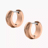 Fossil Harlow Linear Texture Rose Gold-Tone Stainless Steel Hoop Earrings JF04662791