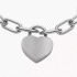 Fossil Harlow Linear Texture Heart Stainless Steel Station Bracelet JF04659040