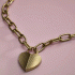 Fossil Harlow Linear Texture Heart Gold-Tone Stainless Steel Pendant Necklace JF04656710