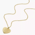 Fossil Harlow Linear Texture Heart Gold-Tone Stainless Steel Pendant Necklace JF04652710