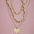 Fossil Harlow Linear Texture Heart Gold-Tone Stainless Steel Pendant Necklace JF04652710