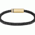 Boss Black Braided-Leather Cuff with Magnetic Logo Closure 1580624